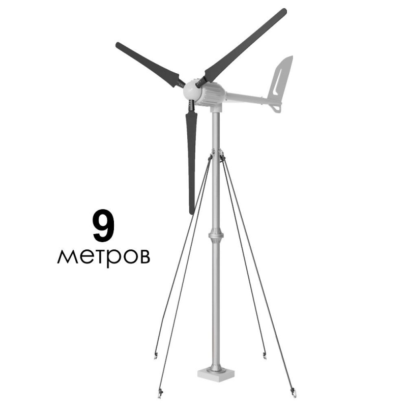 Мачта для ветрогенератора 9 метров с растяжками (d=89мм)